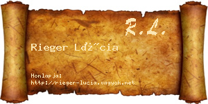 Rieger Lúcia névjegykártya